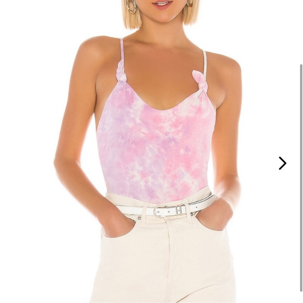 Lovers + Friends Felicia Bodysuit in Pink Tie Dye
